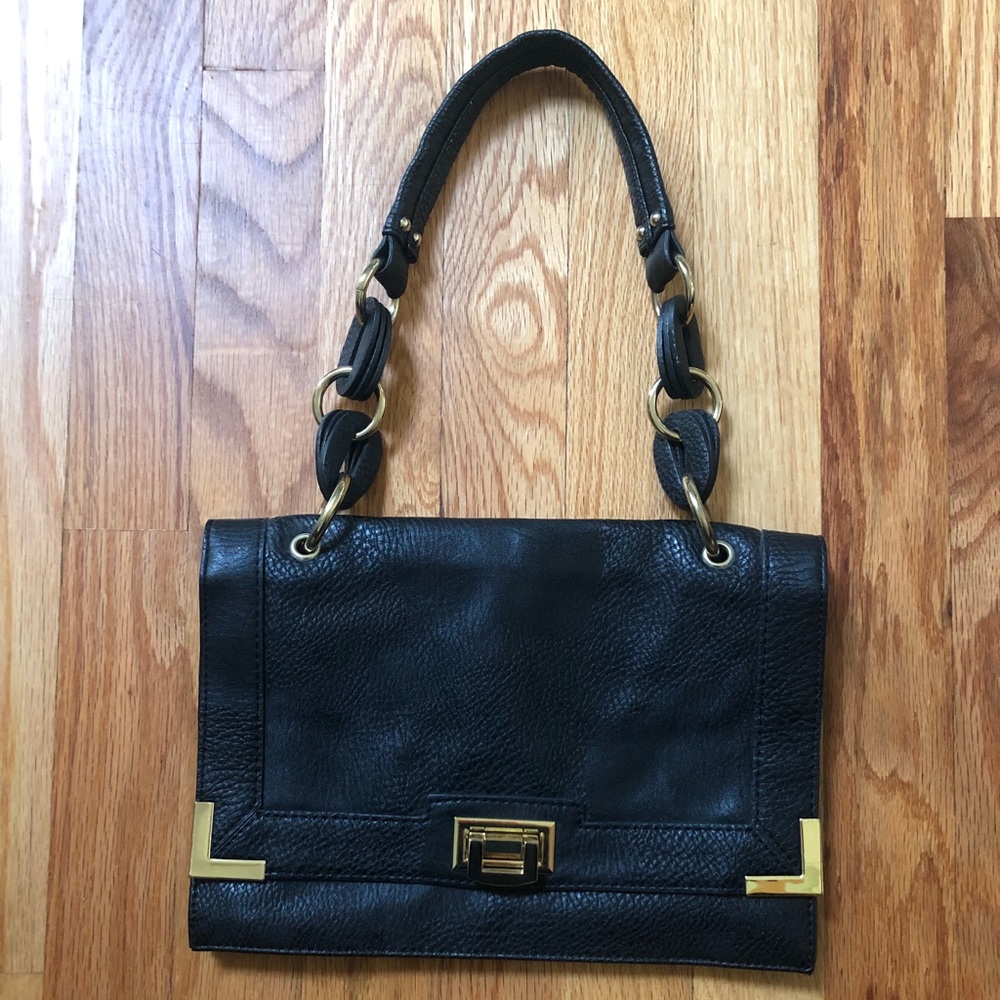 Black clutch with strap